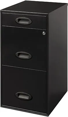 18  D 3-Drawer Organizer Vertical File Cabinet Black • $117.86