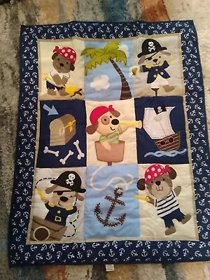 Crib Bedding Set 7-Piece Nautical Puppy Pirates Baby Boy Nursery Quilt • $29