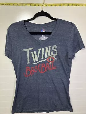 Women’s Mn Twins Tshirt Vneck Blue Red Sz M • $9