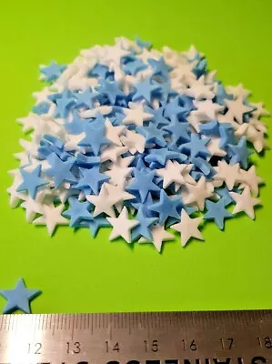 150 Edible Stars Cake Topper Cupcake Sprinkle Manchester City Colour Football • £4.14