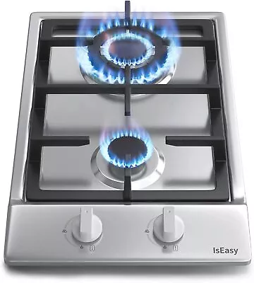 2 Burners Gas Stove 12 Built-In Gas Cooktops Stainless Steel LPG/NG Gas Cooktops • $79.59