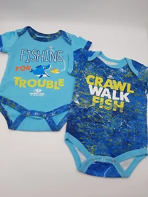 2 Mossy Oak Baby  Fishing  Size 0-3  Months Multi Color Blue NWOT Bodysuits • $10.39