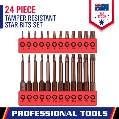 24-Piece Torx Screwdriver Bit Set T5-T40 Long Security Star Head Temper Proof • $17.99