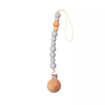 Beaded Wooden & Silicone Pacifier Clip - BPA Free • $10.99