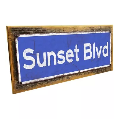 Blue Sunset Blvd. Metal Sign; Wall Decor For Home And Office • $29.99