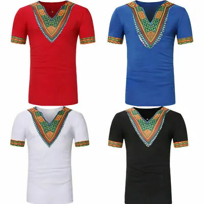 M-2XL Dashiki Men Shirt African Hippie Vintage Long Sleeve Top Tribal Blouse New • £20.39