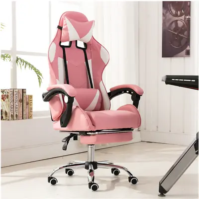 £99.90 • Buy Gaming Office Chair Massage Recliner Ergonomic PU Leather Swivel Padded Footrest