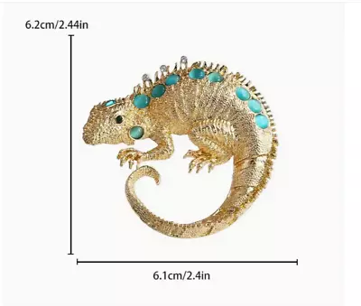 Chameleon Lizard Gecko Brooch Pin Costume Fashion Jewelry FAST Free Shipping • $15.99