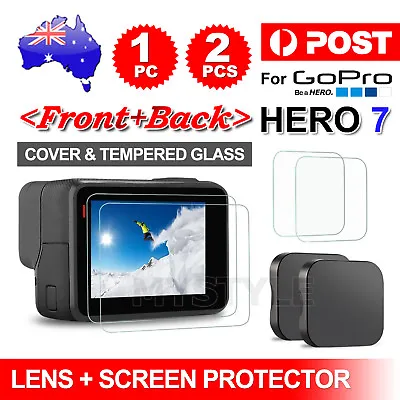 Tempered Glass For GoPro 7 6 5 Camera Accessories Screen Protector Lens Cap • $2.95