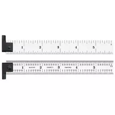 STARRETT CH604R-6 Steel Rule4R6 L X 3/4 In WChromeHook • $51.44