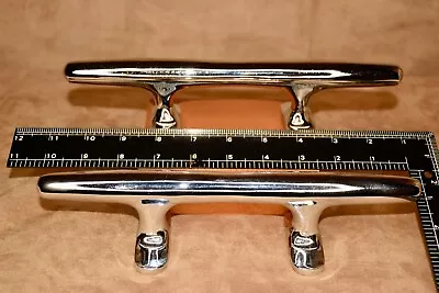 Vintage Chrome Bronze 10  Herreshoff Style Yacht Dock Cleats Closed Base - Pair • $89