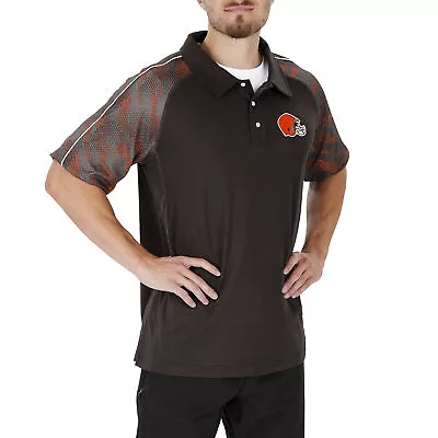 Zubaz NFL Men's Cleveland Browns Elevated Field Polo W/ Viper Print Accent • $38