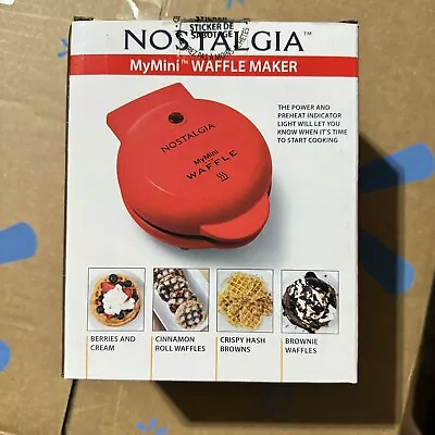 NEW! Nostalgia My Mini Personal Electric Waffle Maker 5  - Red • $7.50