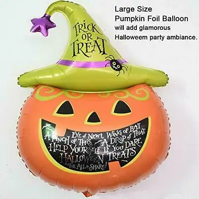 Happy Halloween Pumpkin Foil Balloons Decoration Trick Or Treat Spooky BOO Party • $23.63