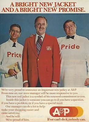 1976 A&P Grocery Store Manager Price & Pride Vintage Print Ad 70's Advertisement • $8.98