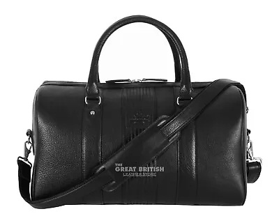 Unisex Cowhide Leather Weekend Bag Travel Outdoor Luggage Holdall Hand Carry Bag • £84.99