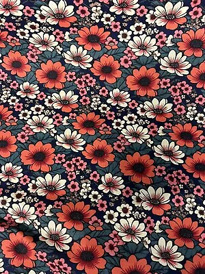 2.5 Metres Japanese Blossom Flowers Floral 100% Cotton Fabric. • £12.50