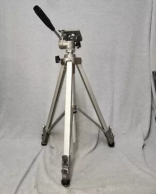 Velbon Camera Tripod VGB-3 Adjustable Heavy Duty Pan Tilt 3 Way Crank Extend • $26.95