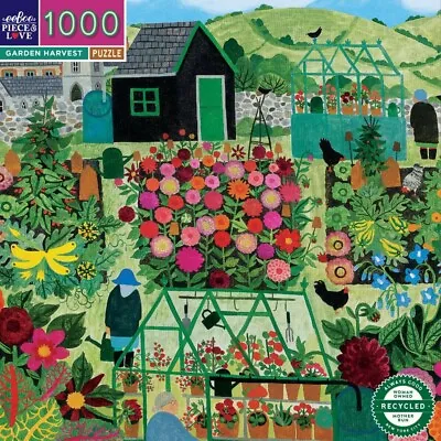 EeBoo 1000 Pc Puzzle – Garden Harvest Kids Puzzle Family Puzzle 05841 • $44.99