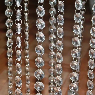 1M Hanging Crystal Octagon Glass Bead Curtain Chains Party Tree Wedding Decor • £2.39