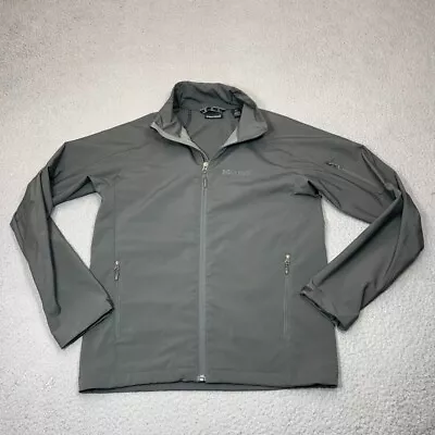 Marmot Jacket Men Small Gray Gravity M1 Soft Shell Arm Pocket Ski Windbreaker • $16.80