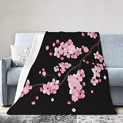 Cherry Blossom Throw Blanket Super Soft Blankets Fuzzy Travel Blanket Decorat... • $35.96