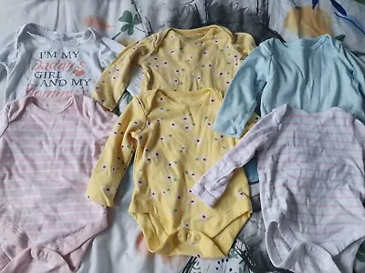£1.50 • Buy 6 Long Sleeve Baby Girl's Vests Age 0 To 3 Months