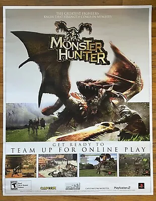 🔥Monster Hunter CAPCOM PlayStation 2 PS2 Vintage Video Game PROMO Poster RARE🔥 • $79.99