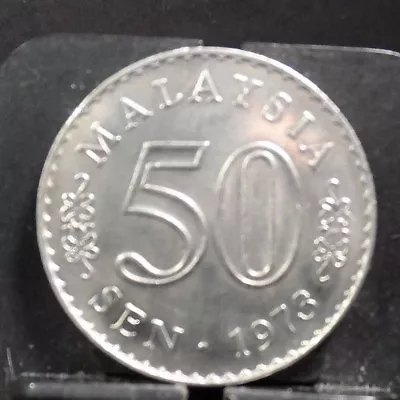 Circulated 1973 50 Sen Malaysian Coin (10318)1free Shipping!!!!! • $3.25