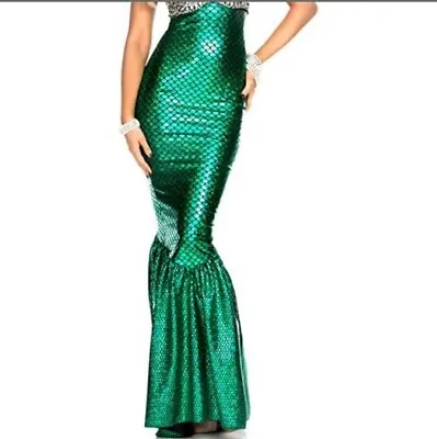 Forplay Mermaid Tail Maxi Skirt Green Adult Costume Ariel Photoshoot Size M/L • $31.47