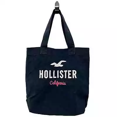 Hollister California Tote Bag Navy Blue Pink Cotton Soft Canvas White Pink Logo • £42.75