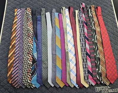 (22) Vintage Modern Mens Dress Neckties Lot Mixed Quilt Craft Wholesale Lots • $38