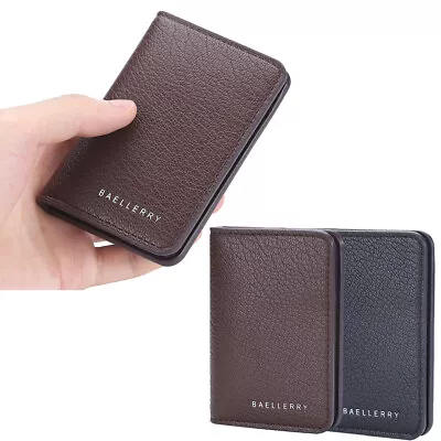 Men Leather Wallet Slim Credit Card Holder Bifold Purse Front Pocket Mini Bag US • $7.89