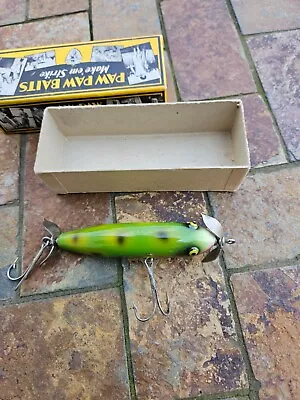 Vintage Paw Paw Baits 1508 Wood Fishing Lure W Original Box • $76