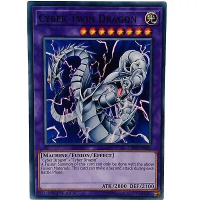 YUGIOH Cyber Twin Dragon LED3-EN018 Common Card 1st Edition NM-MINT • £1.25