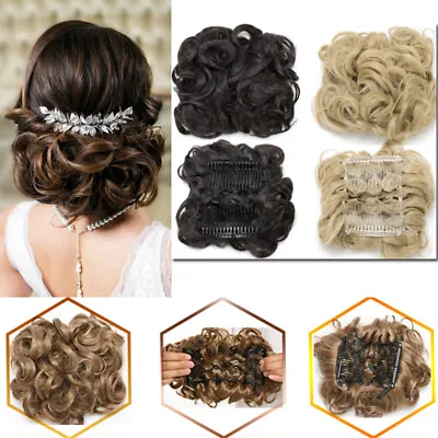 Elastic Scrunchie Wedding Hair Bun Peice Comb Clip In Hair Extension Ombre JKL2 • £12.29