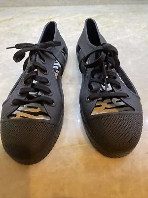 Melissa Vivienne Westwood Anglomania Brighton Lace Up Sneaker Black USA Size 9 • $70