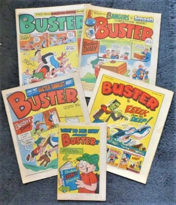 £9.99 • Buy Lot Of 4 Buster Comics From 1980 1983 1984 1985 & Final Part Buster Booklet 1983