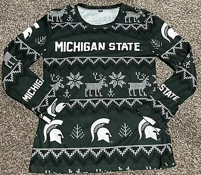 Michigan State Spartans Women’s Medium Ugly Christmas Sweater Lightweight Green • $19