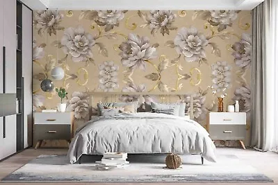 £82.37 • Buy 3D Retro Baroque Peony Flower Self-adhesive Removable Wallpaper Murals Wall 275