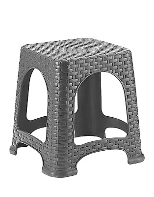 £9.98 • Buy 18  Large Plastic Rattan Stool Indoor Outdoor Home Garden Stackable Seat Chair