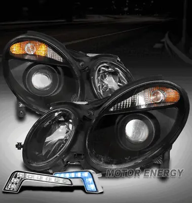 For 03-06 Mercedes-benz W211 E-class Halogen Black Projector Headlight +blue Drl • $301.95