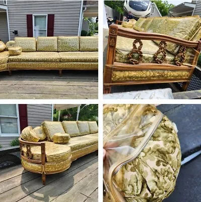 Vintage Hollywood Regancy Mid Century Modern Sofa With Chaise • $225