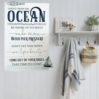 £14.95 • Buy Nautical Plaque 20cm X 30cm Sign Wall Hanging  Advice From The Ocean 