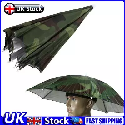 Anti-UV Fishing Caps Waterproof Head Umbrella Hat For Kids Adults (Camo) UK • £6.19