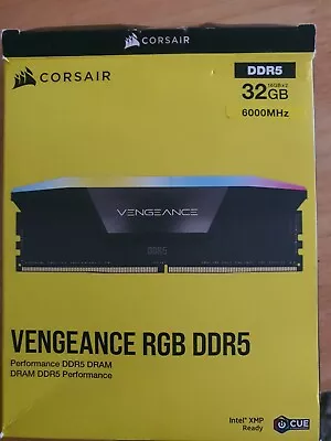 CORSAIR VENGEANCE RGB 32GB (2 X 16GB) PC5-48000 (DDR5-6000) DIMM Memory - Black • £60