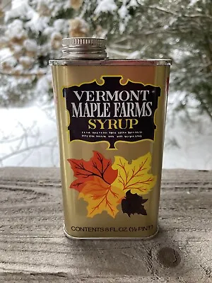 Vintage 1960’s Vermont Maple Syrup Tin Graphics EMPTY Rare • $10.99