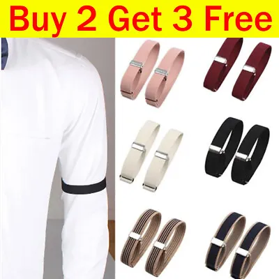 Fashion Men's Anti-Slip Shirt Sleeve Holder Elastic Garter Arm Band Adjustable • £3.03