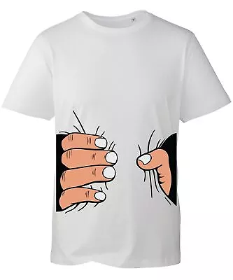 Hand Squeeze T-shirt Squeezed By Hand To Look Thinner Funny Body Grab Fat Top • £10.99