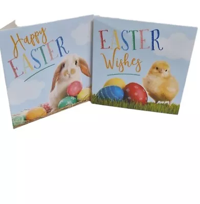 PACK OF 10 CUTE HAPPY EASTER CARDS Chick And Bunnies With Decorated Eggs • £3.99